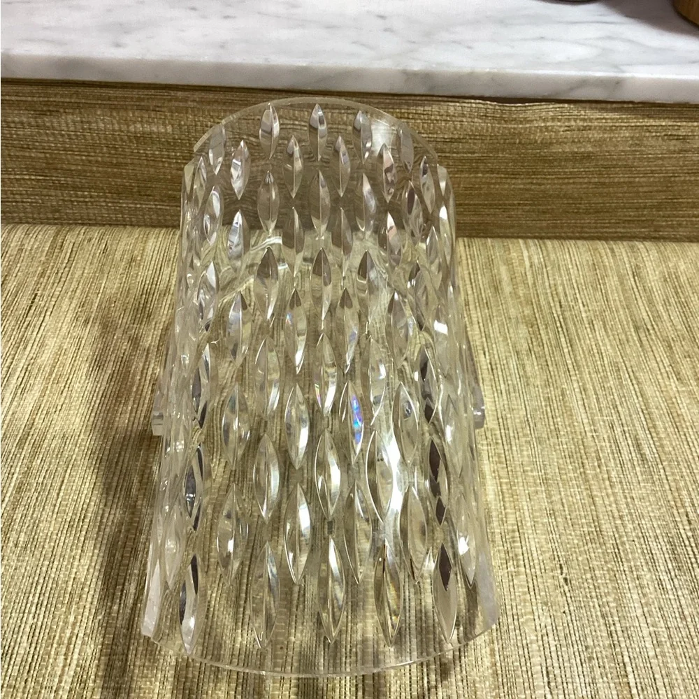 Vintage Rare MCM Diamond Cut Lucite Napkin or Hand Towel Holder